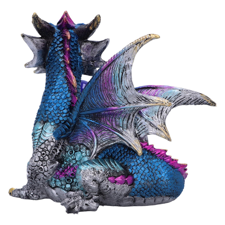 Orb Hoard Dragon Figurine Blue 15.5cm