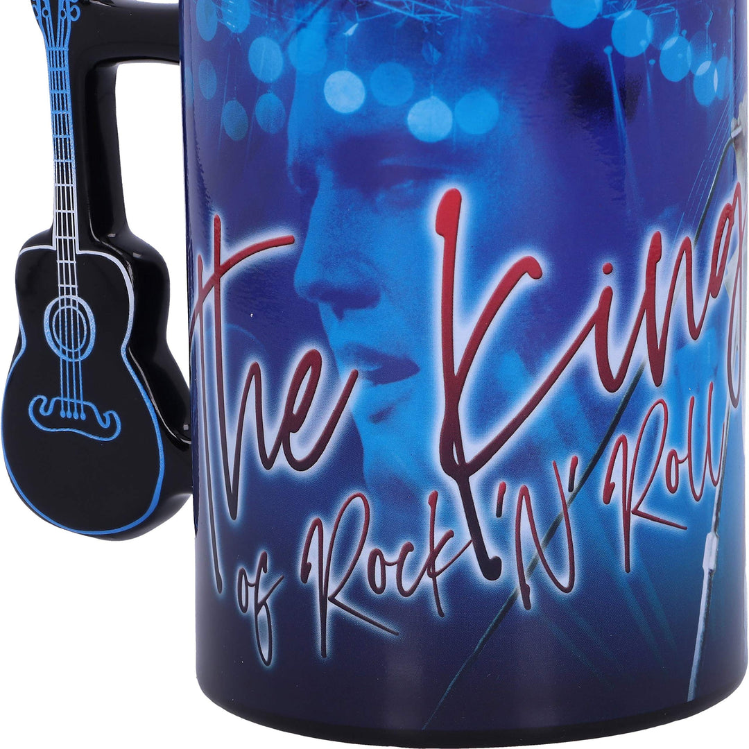 Elvis The King of Rock and Roll Blue Mug 16oz