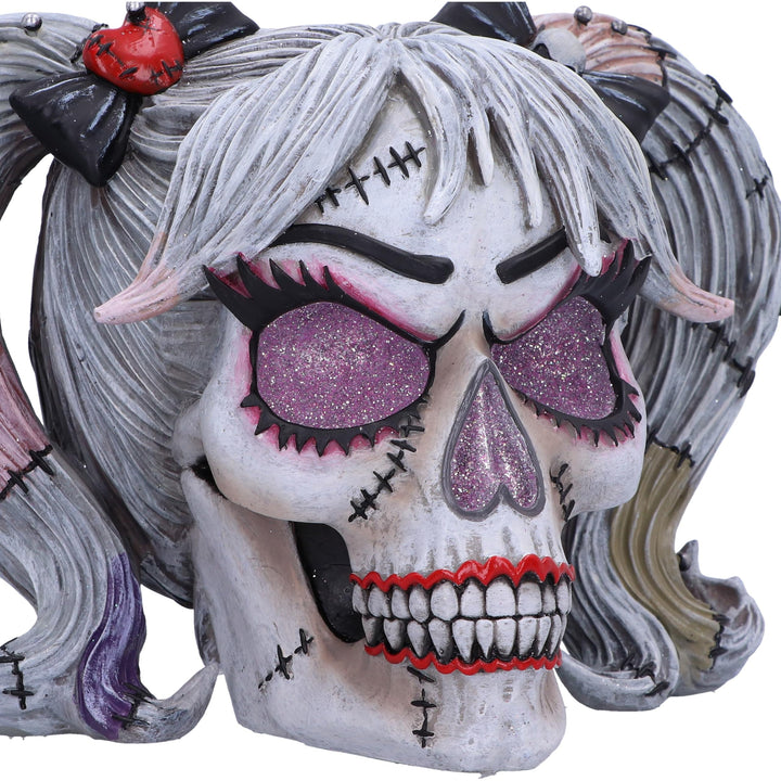 Drop Dead Gorgeous Pins and Needles Frankendoll Skull 20.5cm
