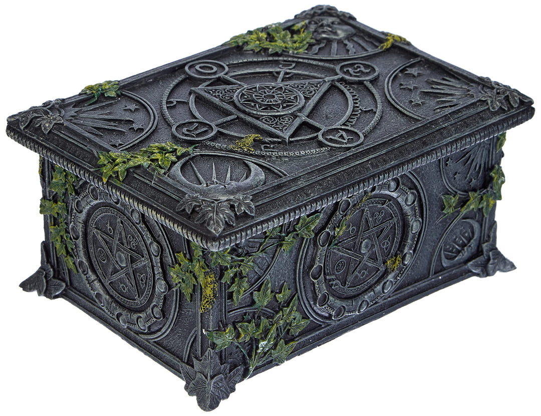Ivy Covered Wiccan Pentagram Tarot Trinket Box 17.5cm