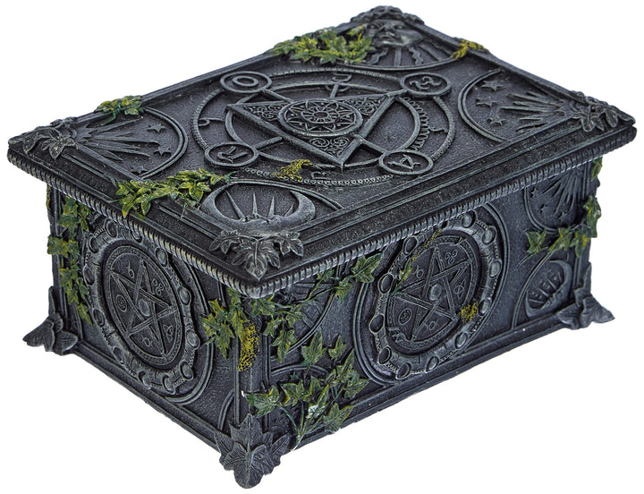 Ivy Covered Wiccan Pentagram Tarot Trinket Box 17.5cm