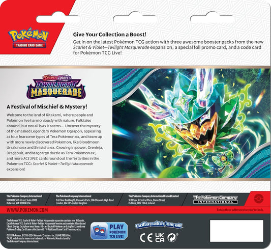 12 Sets Pokemon TCG: Scarlet & Violet 6 Twilight Masquerade 3 Pack 2