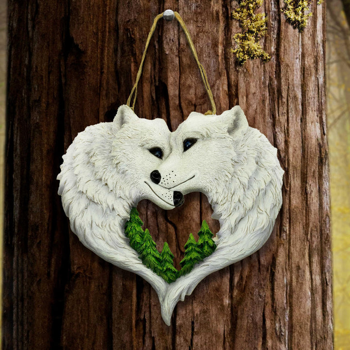 Snow in Love Wolf Lovers Hanging Ornament 20cm