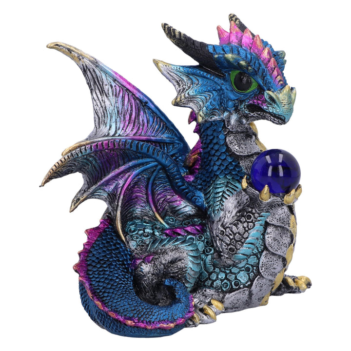 Orb Hoard Dragon Figurine Blue 15.5cm