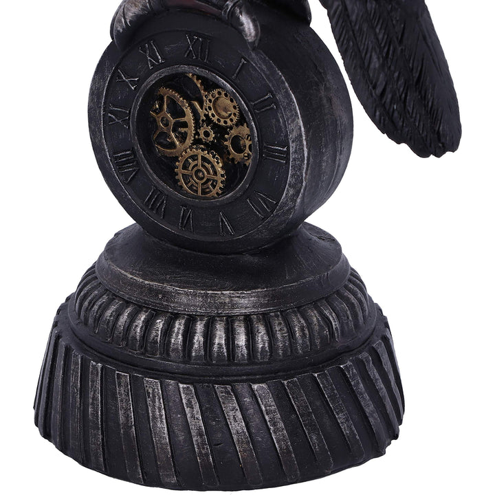 Steampunk Rivet Raven Mechanical Bird Figurine 24cm