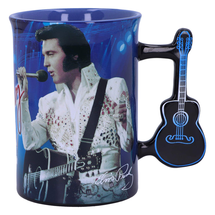 Elvis The King of Rock and Roll Blue Mug 16oz