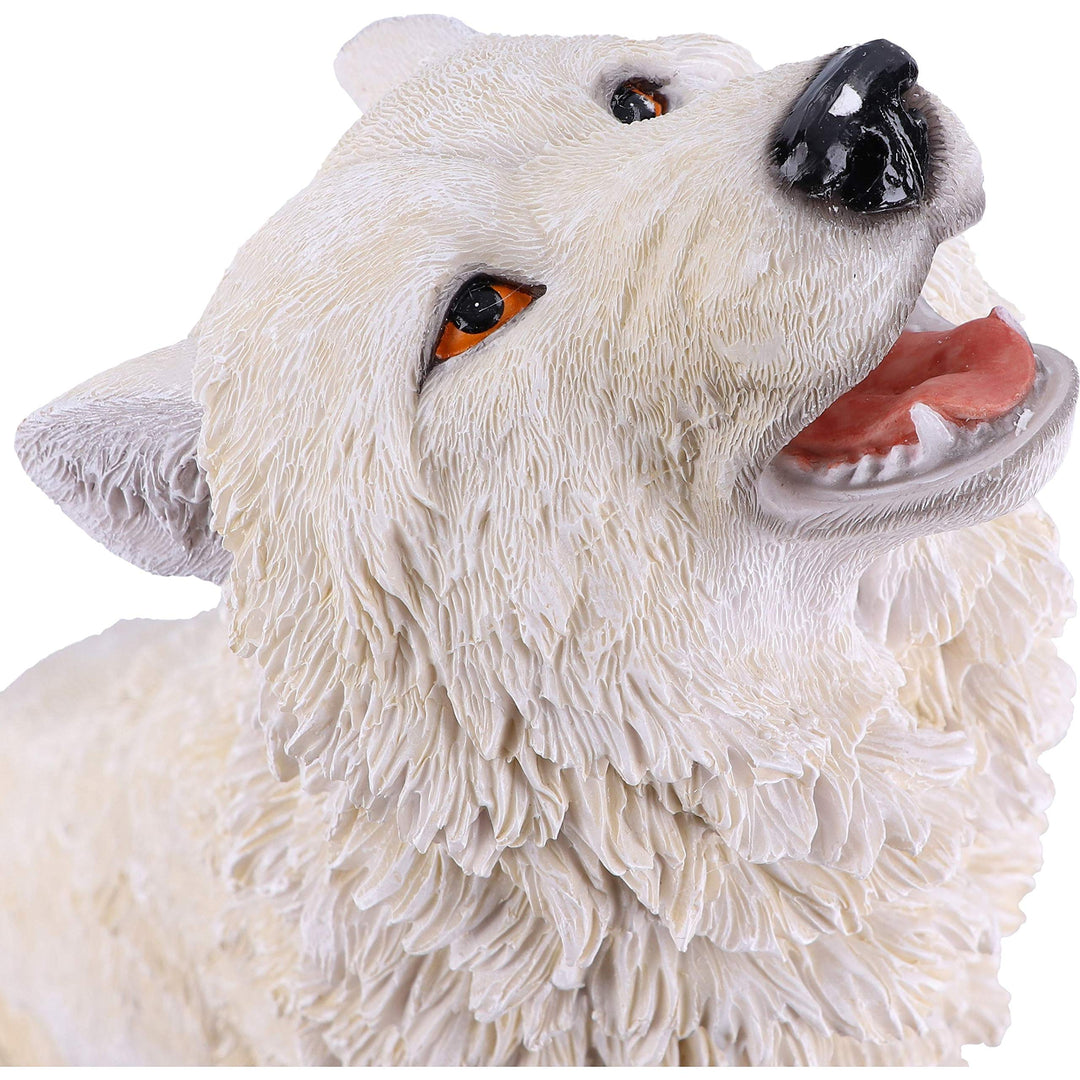 Storms Cry Howling White Wolf Figure Large 41.5cm