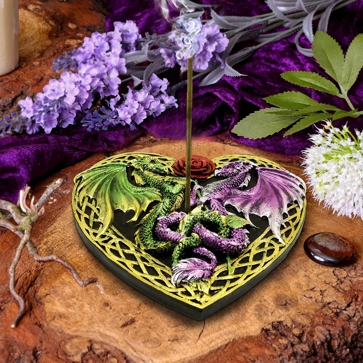 Dragon Love Heart Incense Burner 14cm