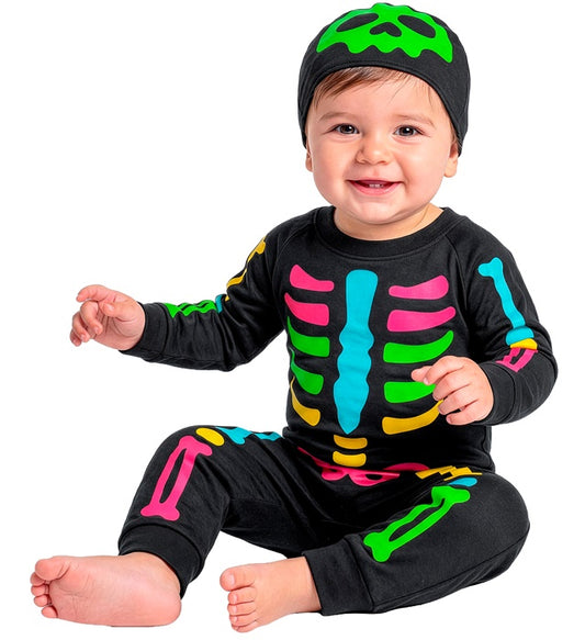 Colored Skeleton Jumpsuit, Headpiece