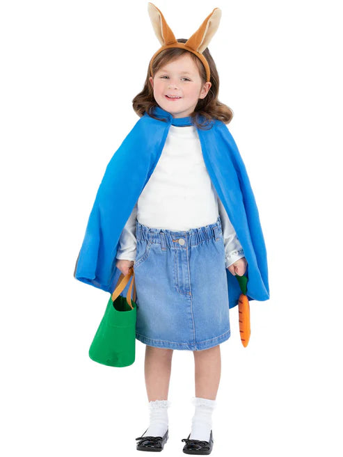 Rabbit Kit Child with Hooded Cape Headband Fabric Bucket and Carrot