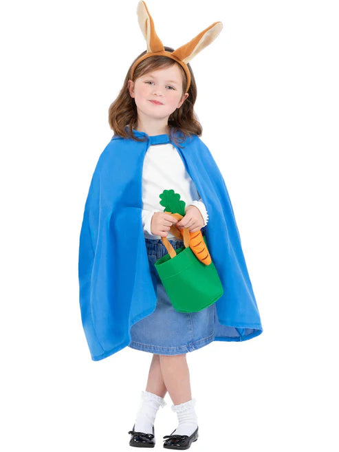 Rabbit Kit Child with Hooded Cape Headband Fabric Bucket and Carrot