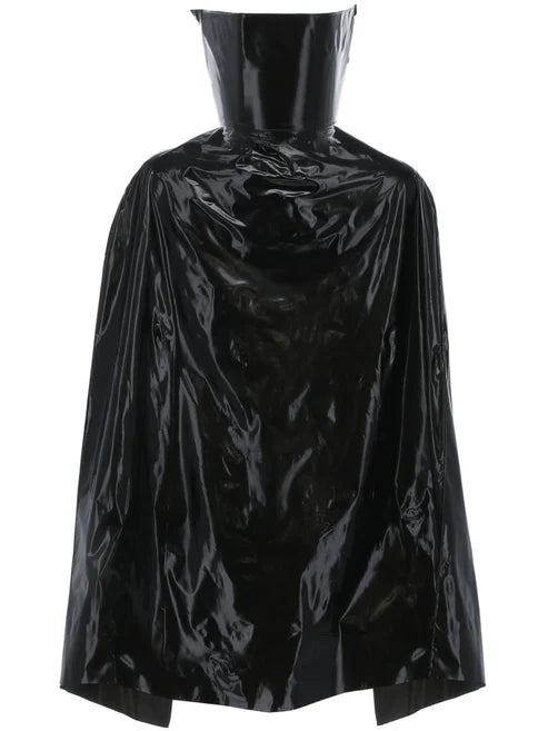 PVC Vampire Cape Black Stand Up Collar 114 cm Adult Halloween Costume Accessory