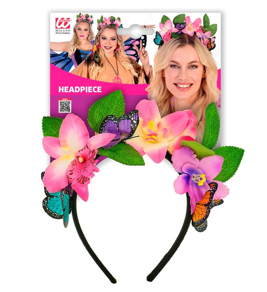 Headpiece Flowers & Butterflies