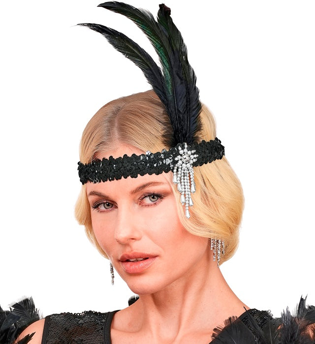 Headband With Feathers The Roaring 20S