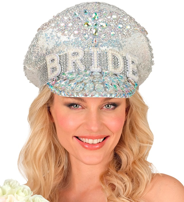 Hat Festival Bride With Jewels Glitter Silver