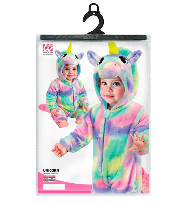 Unicorn Plush Velvet Rainbow Hooded Jumpsuit