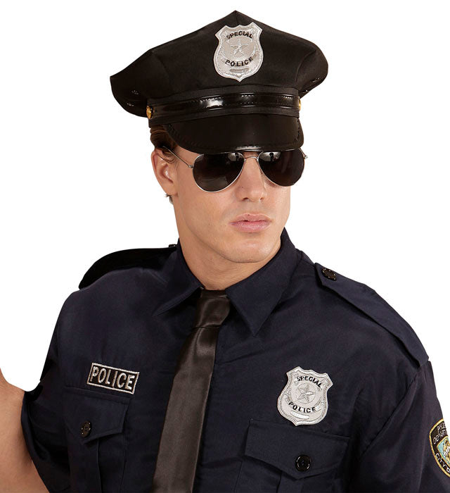 Police Officer Set Hat, Glasses, Badge