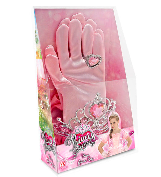 Pink Princess Set Tiara, Gloves, Ring