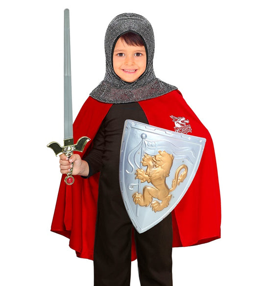Medieval Knight Cape, Hood - 56 Cm