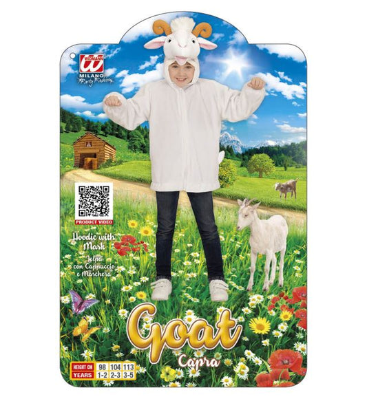 Goat In Soft Plush Hoodie With Mask