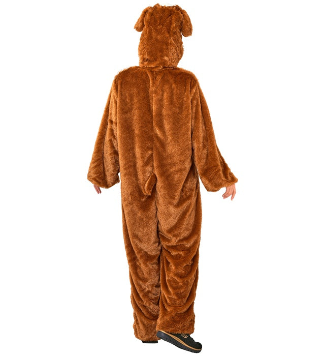Dog In Soft Plush Hooded Jumpsuit With Mask