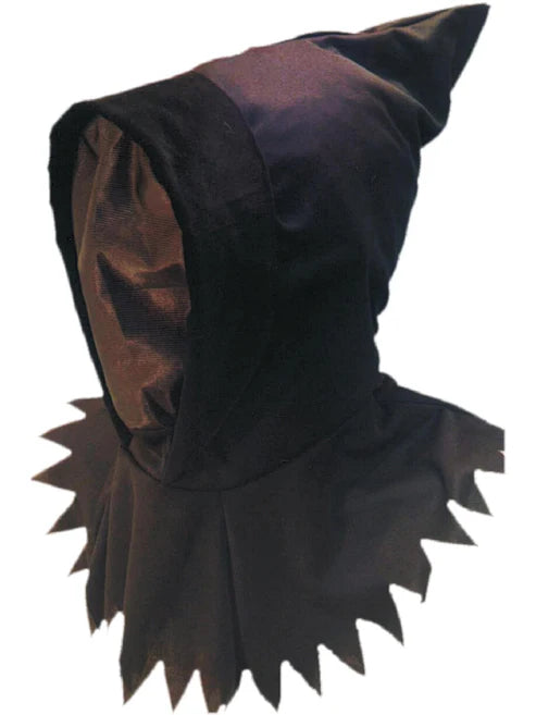Ghoul Hood See Through Mask Adult Black Halloween Costume Accessory