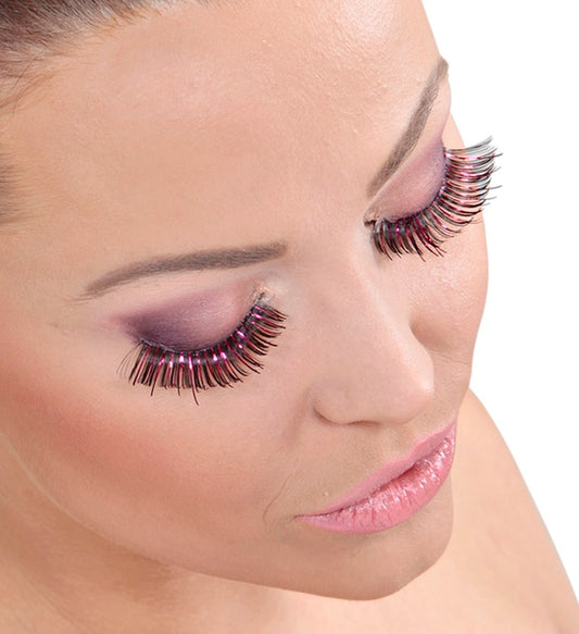 Eyelashes With Tinsel 4 Colors Assorted - In Box With Glass Bottleglue