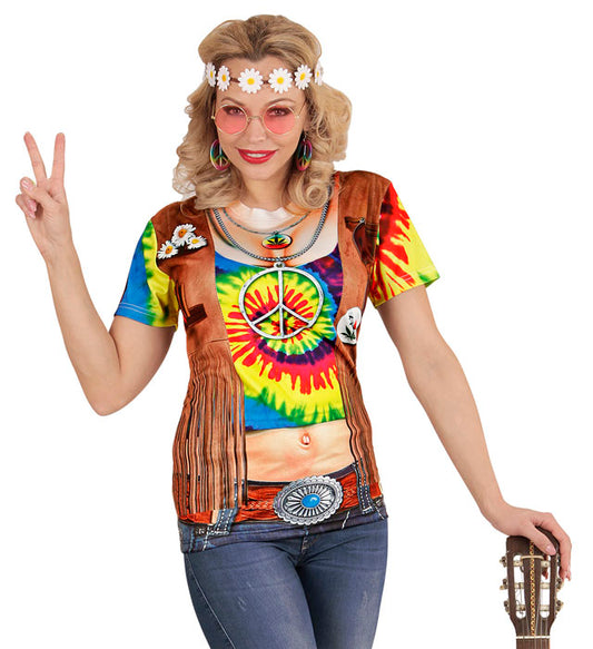 Hippie Photorealistic Sublimation Printed T-Shirt