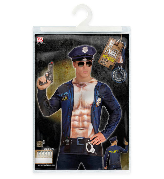 Police Officer Photorealistic Sublimation Printed Long Sleeve T-Shirt