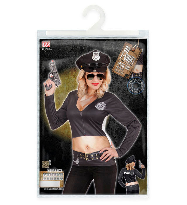 Police Officer Photorealistic Sublimation Printed Long Sleeve T-Shirt