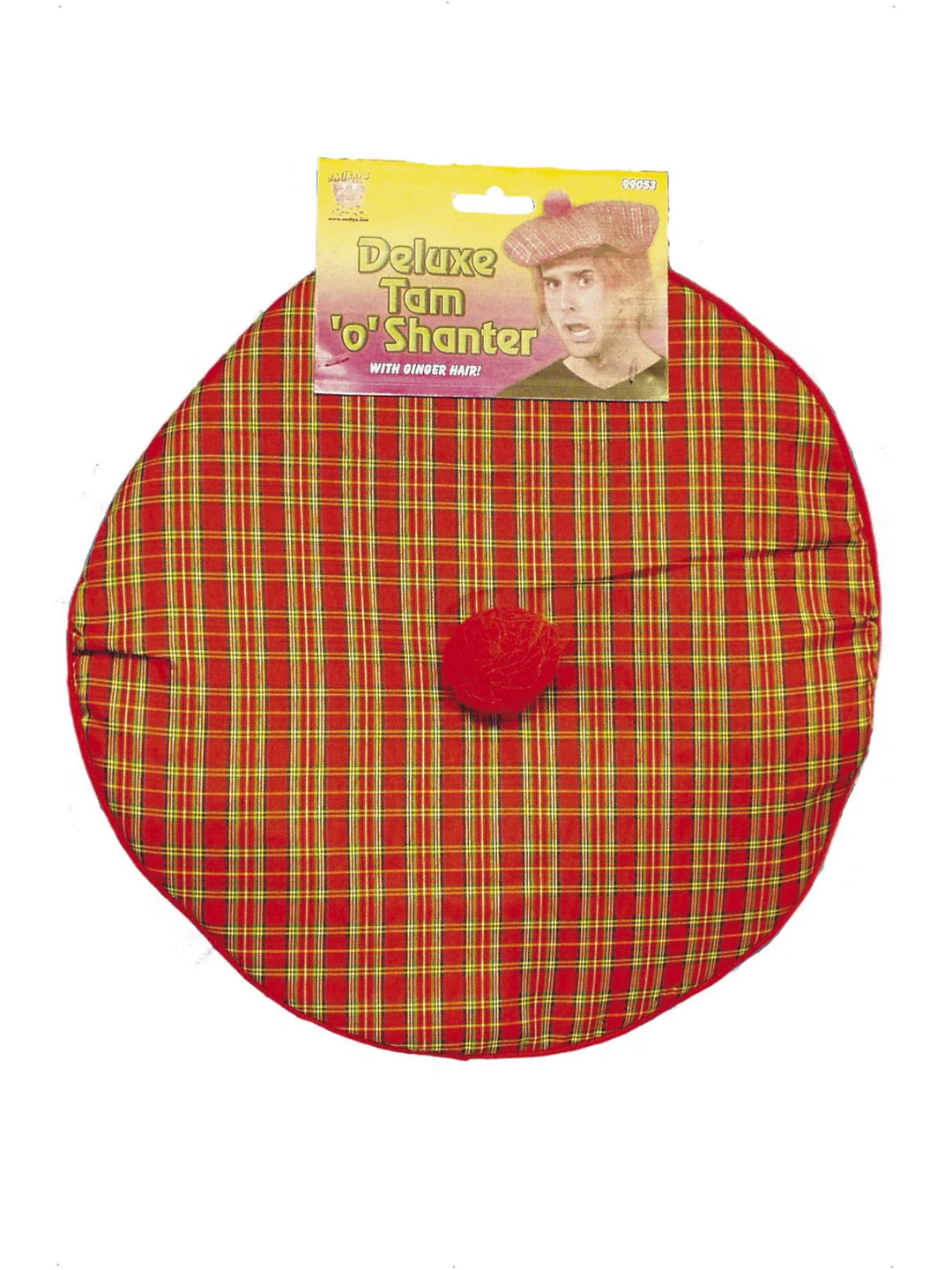 Tam O Shanter Adult Red Tartan Hat Scottish Cap with Ginger Hair