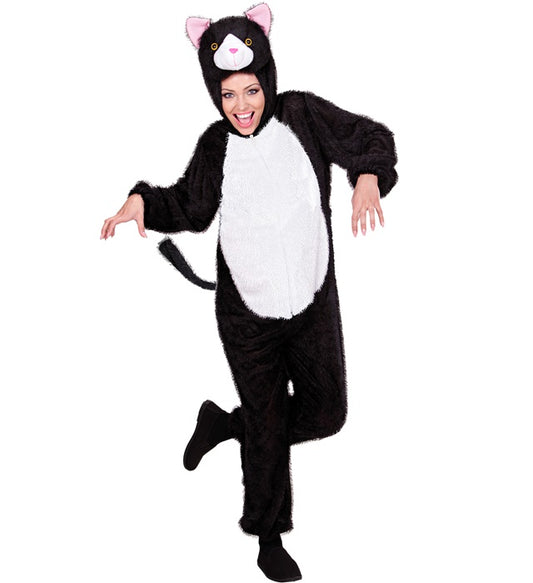Funny Cat Hooded Jumpsuit With Mask