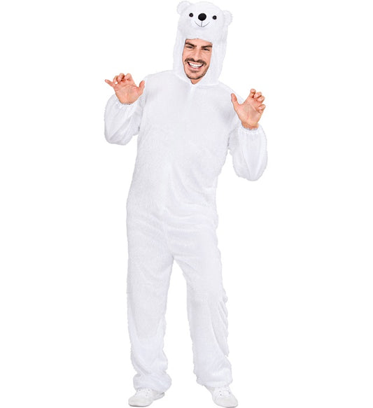 Funny Polar Bear Hooded Jumpsuit With Mask