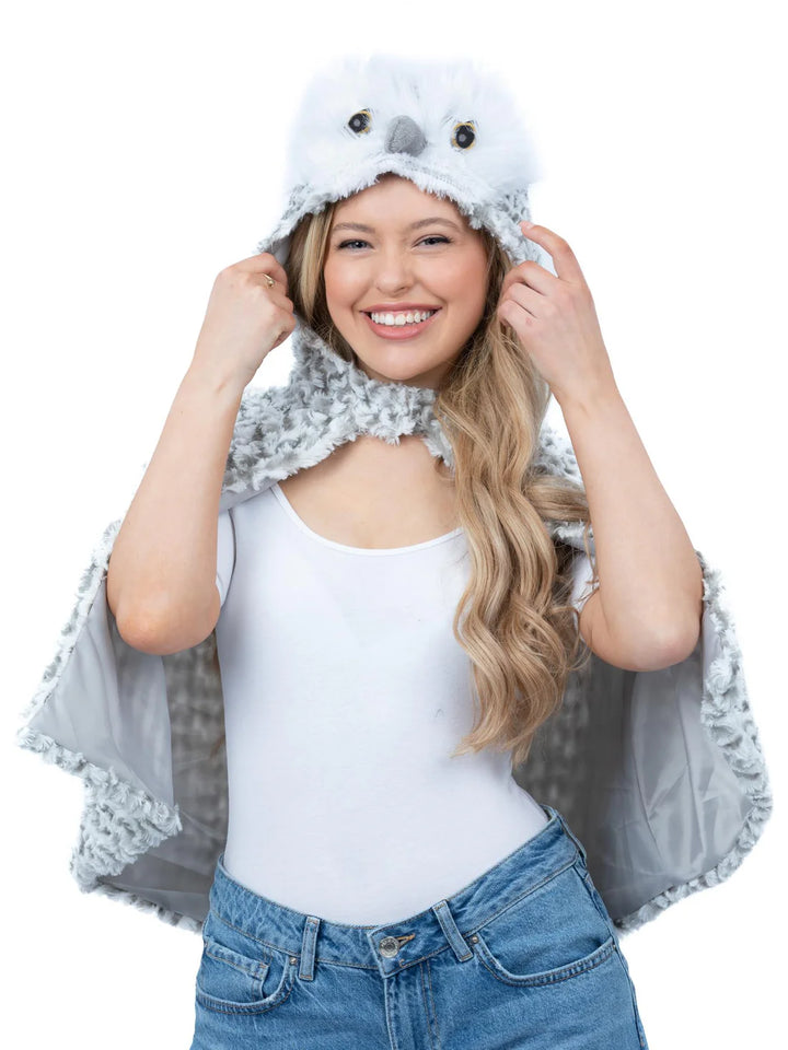 Baby Owl Plush Cape for Adults Cozy and Enchanting Costume Wrap