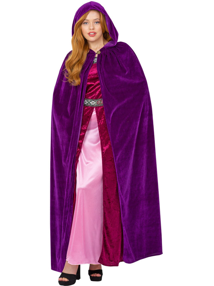 Hooded Cloak Amethyst Purple Adult Fantasy Costume Cape