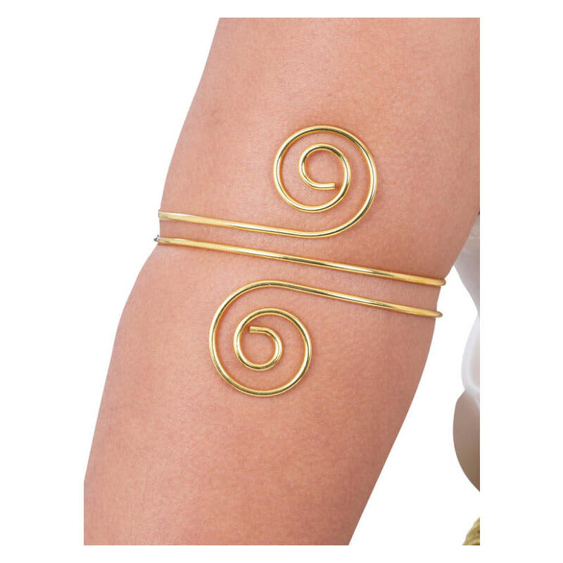 Grecian Swirl Arm Cuff Gold Roman Costume Jewellery 1
