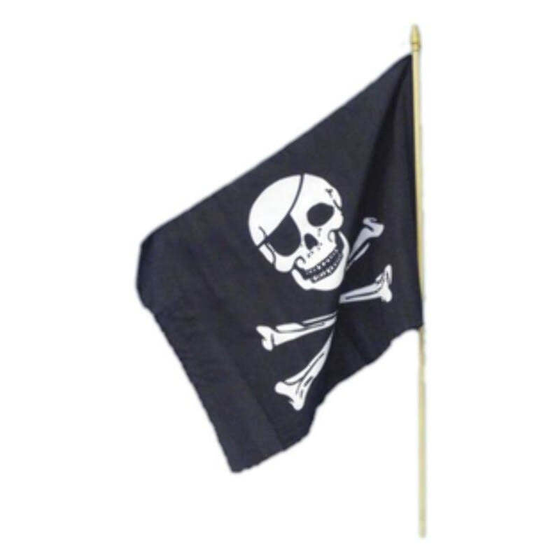 Pirate Flag 45x30cm Black Skull and Crossbones 1