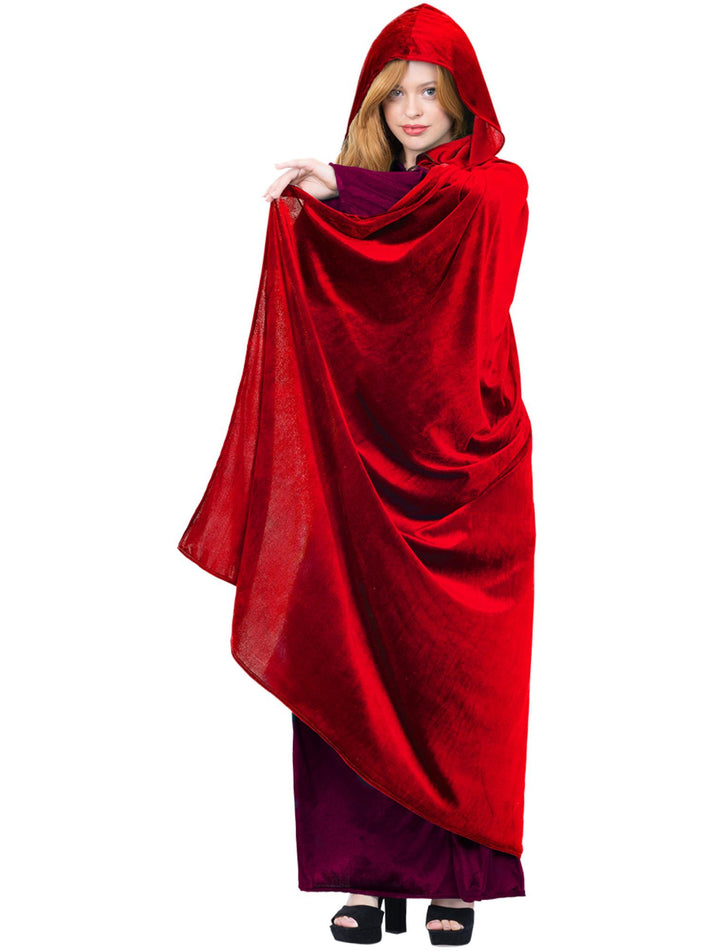 Adult Deluxe Hooded Cloak Garnet Red Princess Costume Accessory