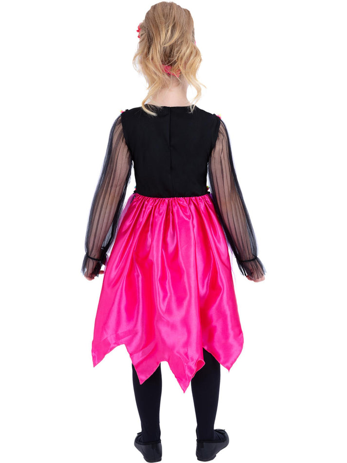 Day of the Dead Pom-Pom Costume Girls Dress and Headband