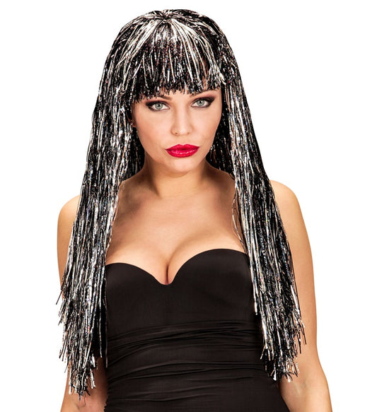 Holographic Bicolor Space Wig In Box - 6 Colors Ass.: Pink, Light Blue, Black, Blue, Green, Red