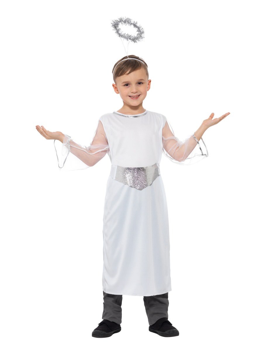 Angel Costume Kids White Dress with Halo_3