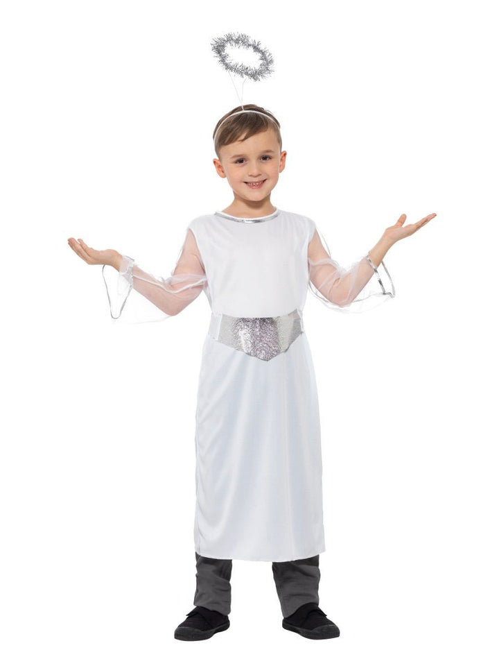 Angel Costume Kids White Dress with Halo_3