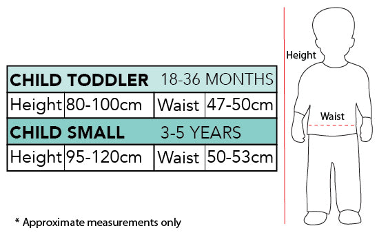 Size Chart Anthony Wiggle Deluxe Kids Costume