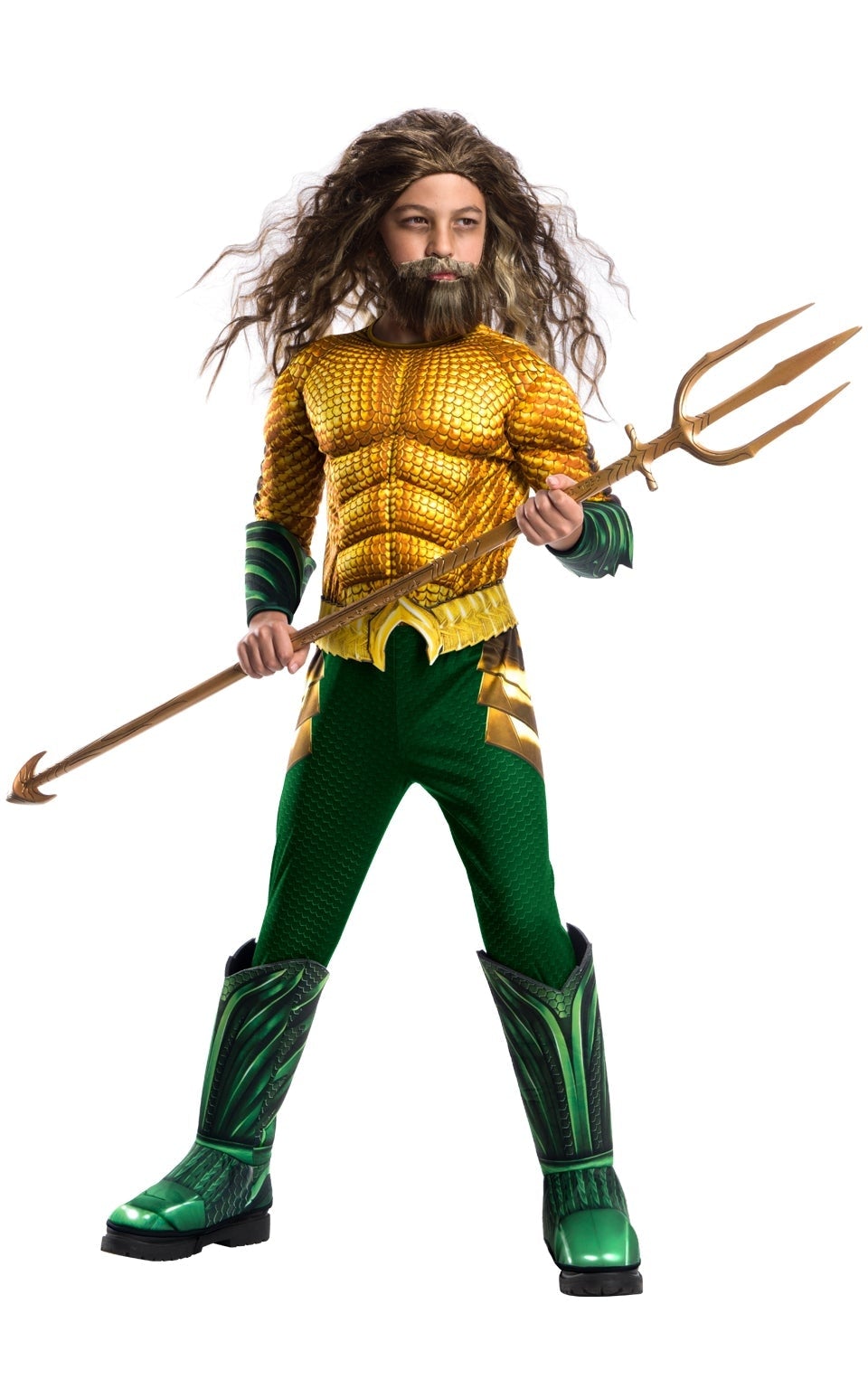 Aquaman Costume Boys Gold Green Suit_1