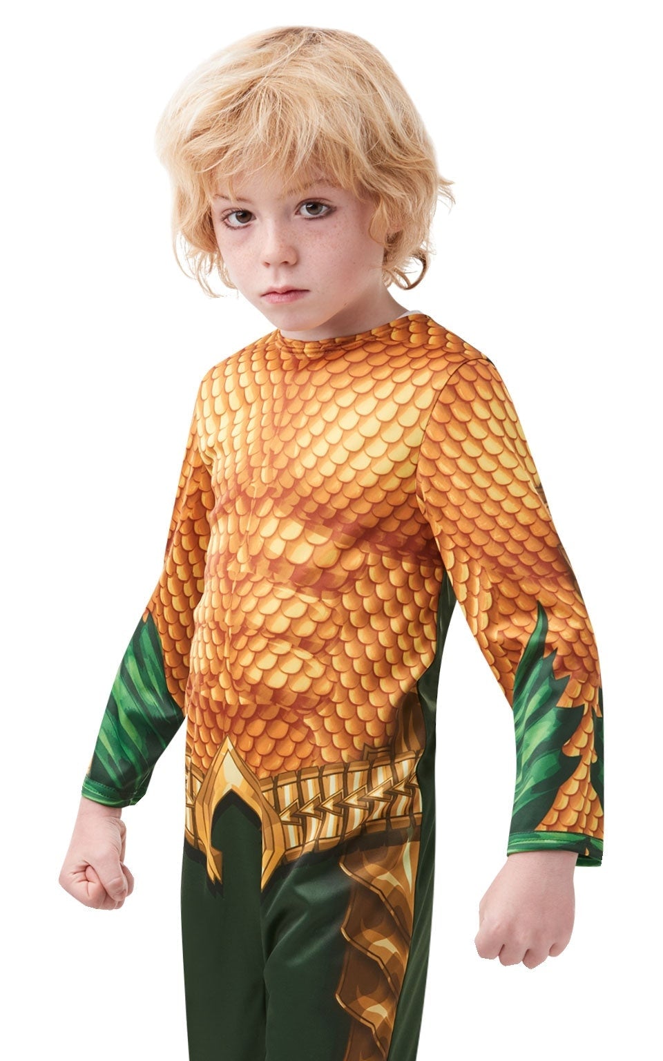 Aquaman Costume Kids Gold Jumpsuit_4