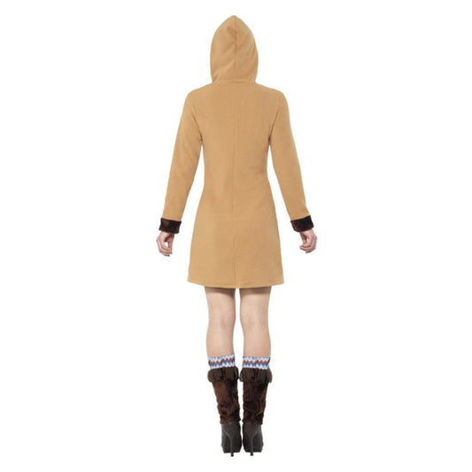Arctic Lady Costume Brown Fleece Outfit with Leg Warmers 2