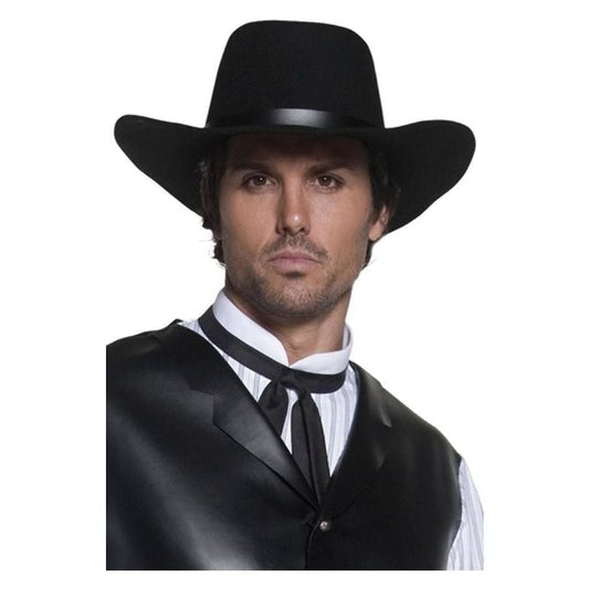 Authentic Western Gunslinger Hat Adult Black Wide Brimmed Costume Accessory 2