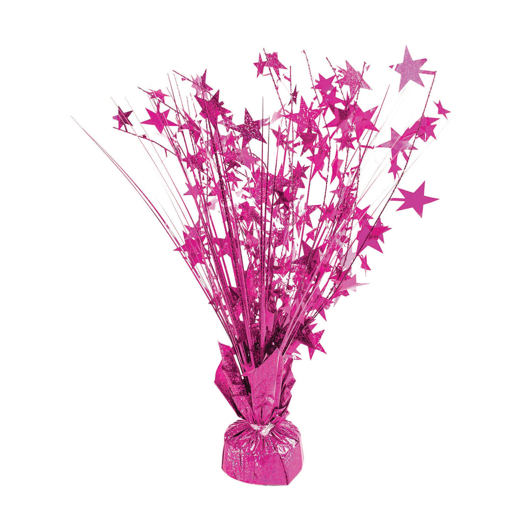 Balloon Weight Hot Pink Stars Holographic Centerpiece 15 Inch_1