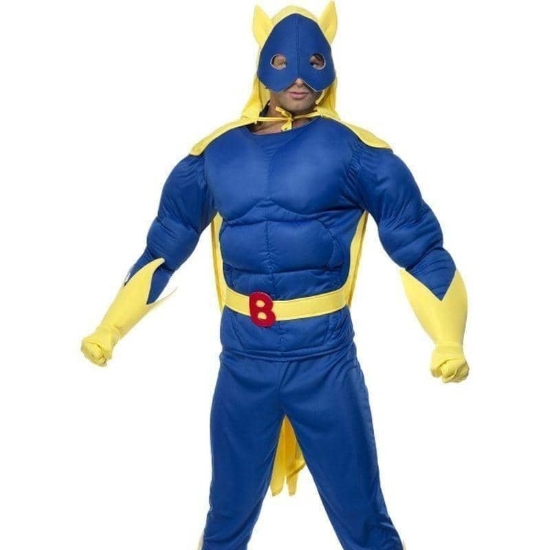 Bananaman Padded Costume Adult Blue Yellow_2