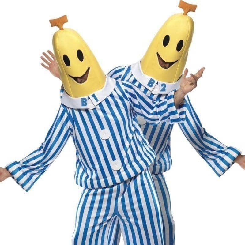 Bananas In Pyjamas Costume Adult Blue White Yellow_2